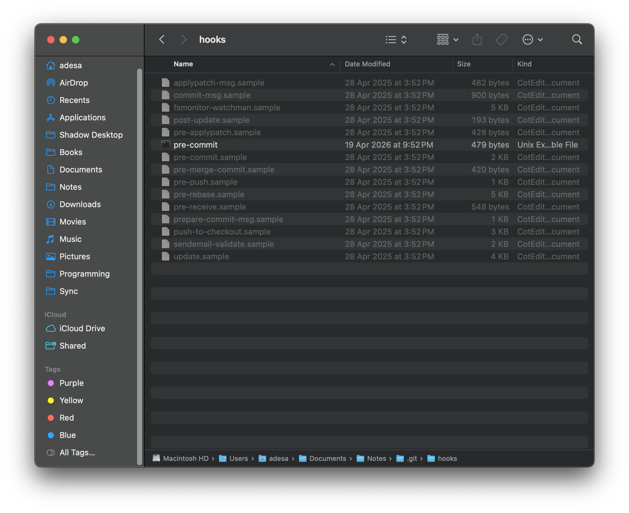 Git Hooks Folder